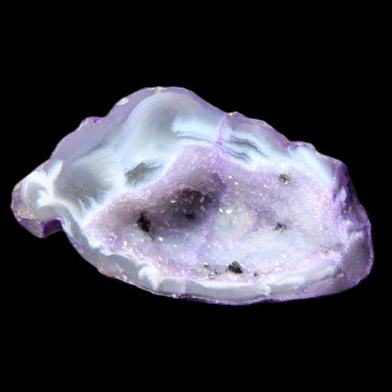 Violet dyed Agate geode 44*25*19mm 21g in sunlight - Rocks and Things Store