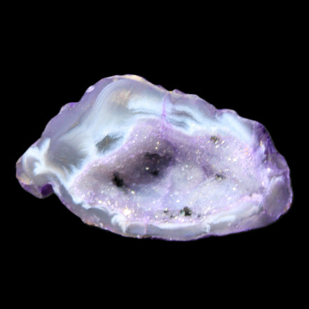 Violet dyed Agate geode 44*25*19mm 21g in sunlight - Rocks and Things Store