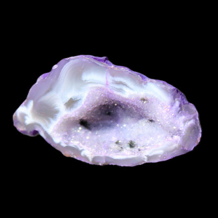 Violet dyed Agate geode 44*25*19mm 21g in sunlight - Rocks and Things Store