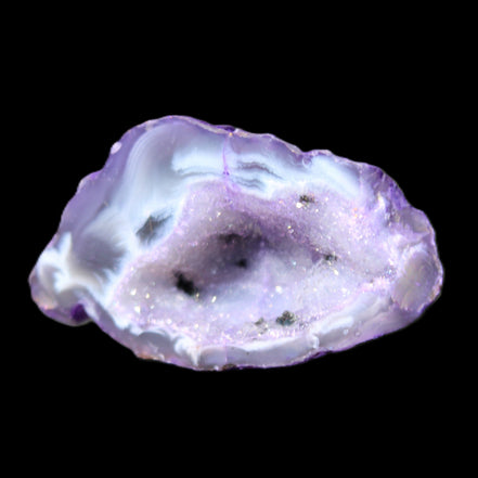 Violet dyed Agate geode 44*25*19mm 21g in sunlight - Rocks and Things Store