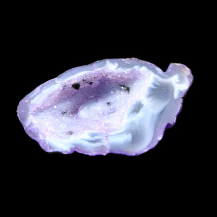 Violet dyed Agate geode 44*25*19mm 21g in sunlight - Rocks and Things Store