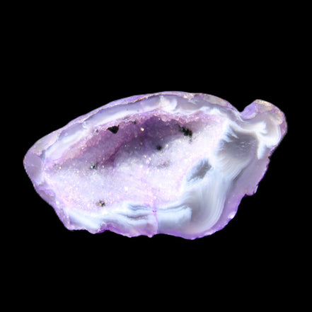 Violet dyed Agate geode 44*25*19mm 21g in sunlight - Rocks and Things Store