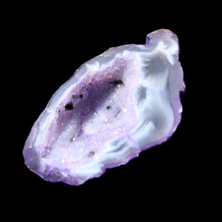 Violet dyed Agate geode 44*25*19mm 21g in sunlight - Rocks and Things Store