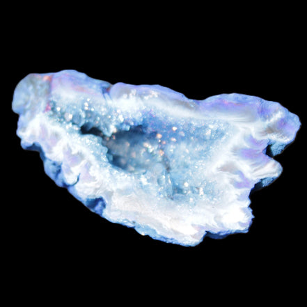 Blue dyed Agate geode 42*30*28mm 22g in sunlight - Rocks and Things Store