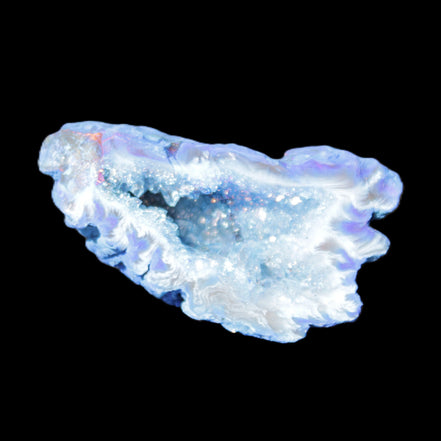 Blue dyed Agate geode 42*30*28mm 22g in sunlight - Rocks and Things Store