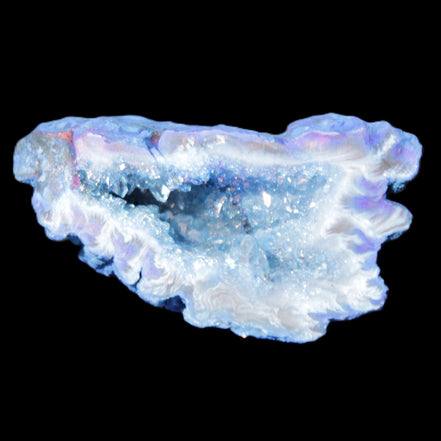 Blue dyed Agate geode 42*30*28mm 22g in sunlight - Rocks and Things Store