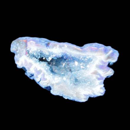 Blue dyed Agate geode 42*30*28mm 22g in sunlight - Rocks and Things Store
