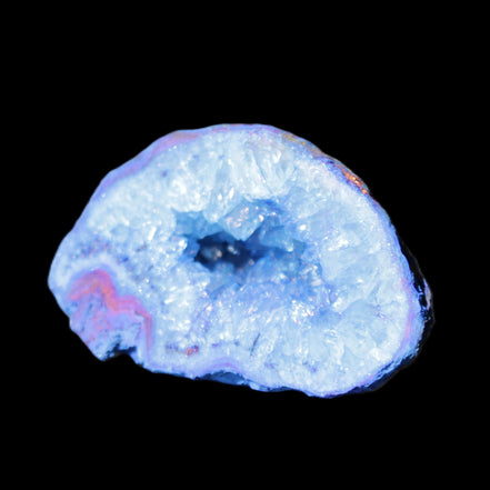 Blue dyed Agate geode 47*30*25mm 37g in sunlight - Rocks and Things Store