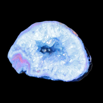 Blue dyed Agate geode 47*30*25mm 37g in sunlight - Rocks and Things Store