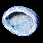 Blue dyed Agate geode 47*37*21mm 35g in sunlight - Rocks and Things Store