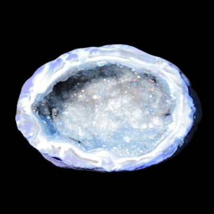 Blue dyed Agate geode 47*37*21mm 35g in sunlight - Rocks and Things Store