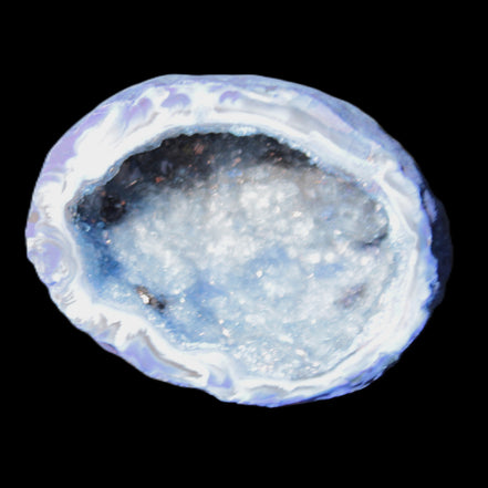 Blue dyed Agate geode 47*37*21mm 35g in sunlight - Rocks and Things Store