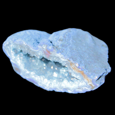 Blue dyed Agate geode 50*22*30mm 30g in sunlight - Rocks and Things Store