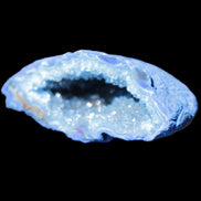 Blue dyed Agate geode 50*22*30mm 30g in sunlight - Rocks and Things Store
