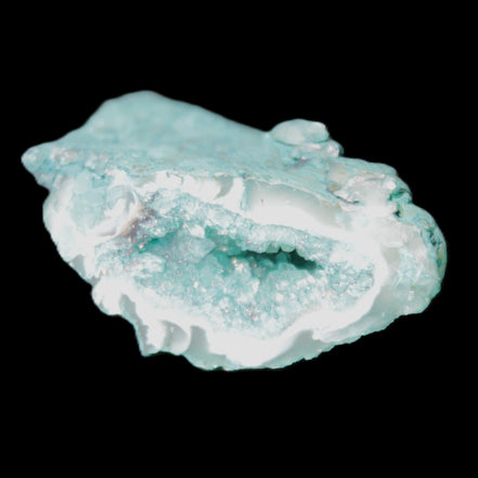 Green dyed Agate geode 42*20*31mm 26g in sunlight - Rocks and Things Store