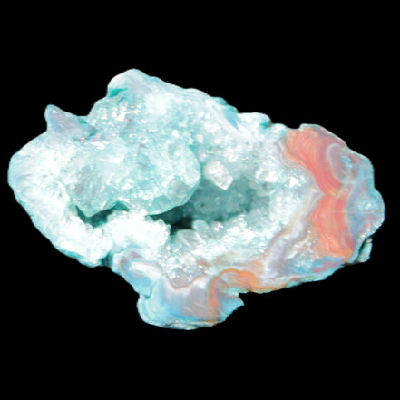 Green dyed Agate geode 44*28*20mm 22g in sunlight - Rocks and Things Store
