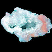 Green dyed Agate geode 44*28*20mm 22g in sunlight - Rocks and Things Store