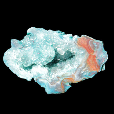 Green dyed Agate geode 44*28*20mm 22g in sunlight - Rocks and Things Store