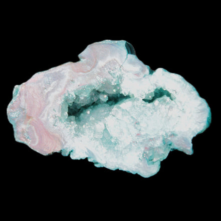 Green dyed Agate geode 44*28*20mm 22g in sunlight - Rocks and Things Store