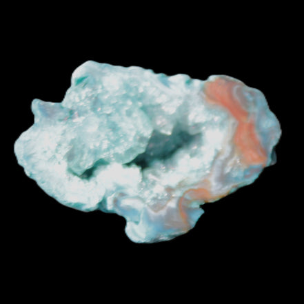 Green dyed Agate geode 44*28*20mm 22g in sunlight - Rocks and Things Store