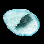 Green dyed Agate geode 40*27*20mm 16g in sunlight - Rocks and Things Store