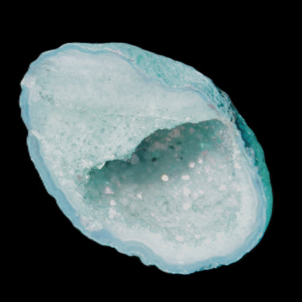 Green dyed Agate geode 40*27*20mm 16g in sunlight - Rocks and Things Store