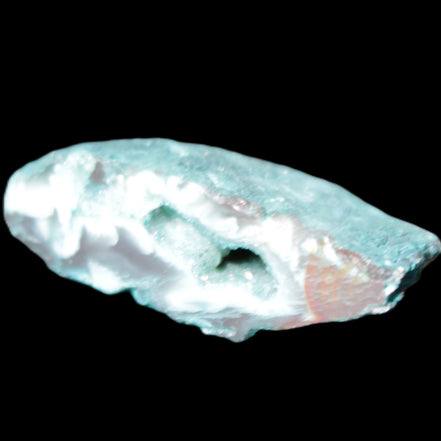 Green dyed Agate geode 45*15*22mm 21g in sunlight - Rocks and Things Store