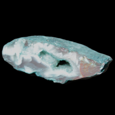 Green dyed Agate geode 45*15*22mm 21g in sunlight - Rocks and Things Store