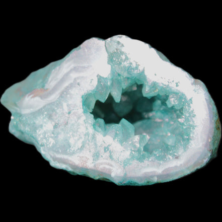 Green dyed Agate geode 50*28*32mm 46g in sunlight - Rocks and Things Store