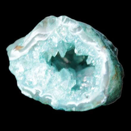 Green dyed Agate geode 50*28*32mm 46g in sunlight - Rocks and Things Store