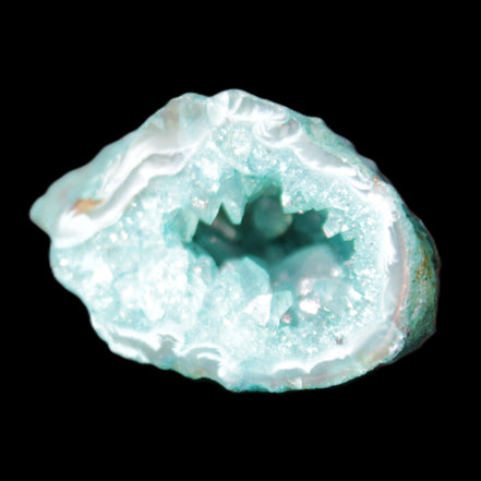 Green dyed Agate geode 50*28*32mm 46g in sunlight - Rocks and Things Store