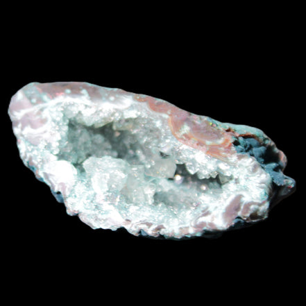 Green dyed Agate geode 51*33*35mm 35g in sunlight - Rocks and Things Store