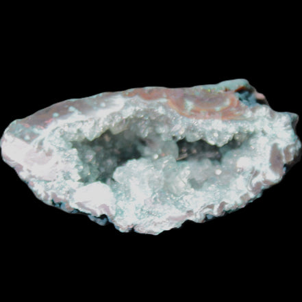 Green dyed Agate geode 51*33*35mm 35g in sunlight - Rocks and Things Store