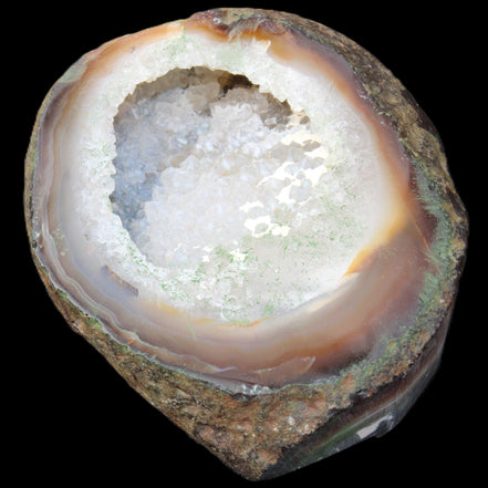 Agate geode 92*80*36mm  (312+83g) 395g in sunlight - Rocks and Things Store