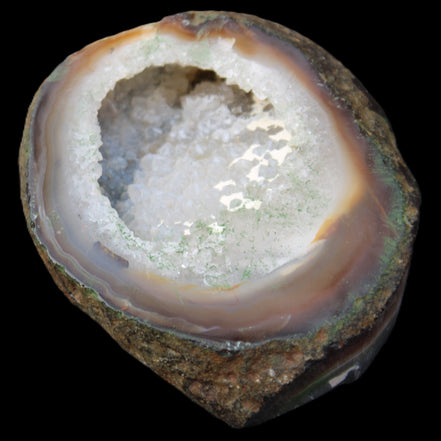 Agate geode 92*80*36mm  (312+83g) 395g in sunlight - Rocks and Things Store