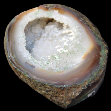 Agate geode 92*80*36mm  (312+83g) 395g in sunlight - Rocks and Things Store