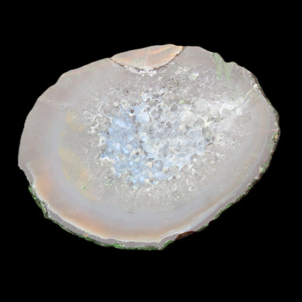 Agate geode 92*80*36mm  (312+83g) 395g in sunlight - Rocks and Things Store