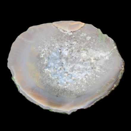 Agate geode 92*80*36mm  (312+83g) 395g in sunlight - Rocks and Things Store