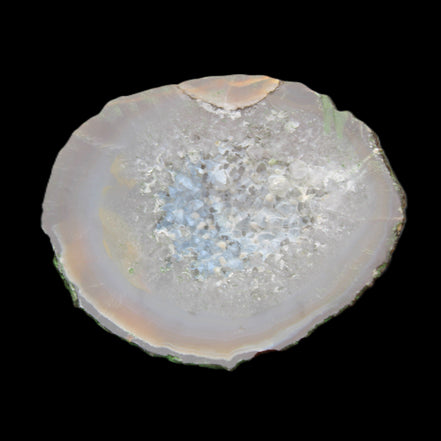 Agate geode 92*80*36mm  (312+83g) 395g in sunlight - Rocks and Things Store