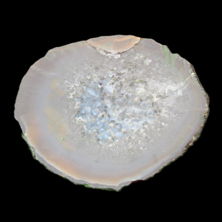 Agate geode 92*80*36mm  (312+83g) 395g in sunlight - Rocks and Things Store