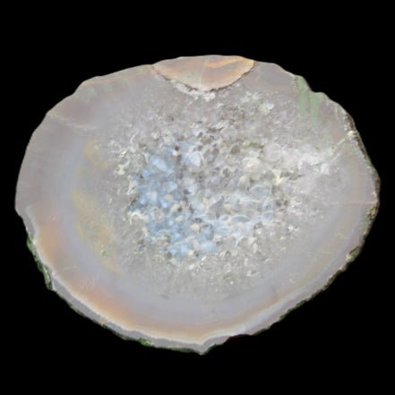 Agate geode 92*80*36mm  (312+83g) 395g in sunlight - Rocks and Things Store