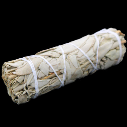 White Sage Smudge Stick 25-28*100mm in sunlight - Rocks and Things Store