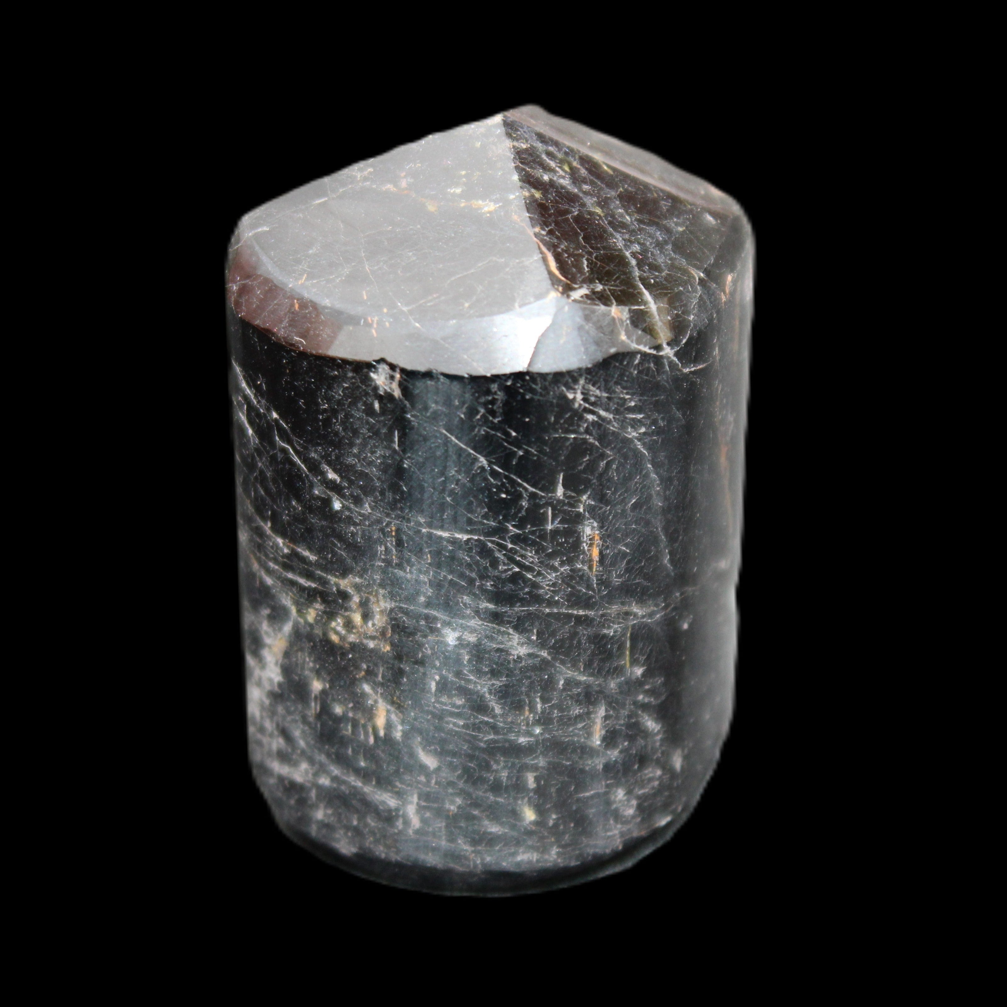 Black Tourmaline polished generator crystal 39*30*49mm 123g in sunlight - Rocks and Things Store