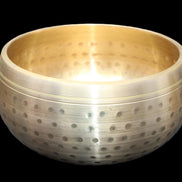 Brass Singing Bowl 145*70mm 1052g mallet 180mm in sunlight - Rocks and Things Store