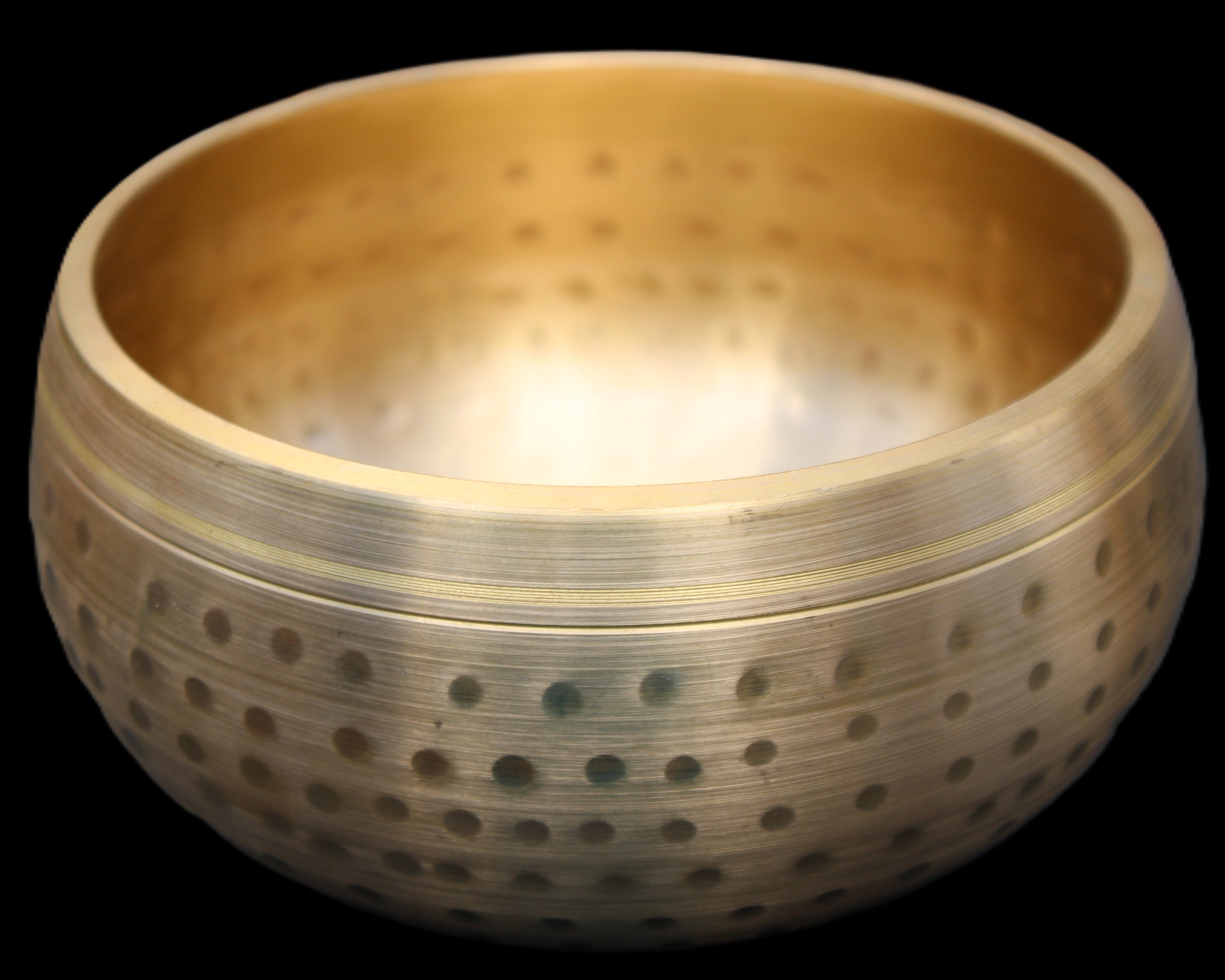 Brass Singing Bowl 145*70mm 1052g mallet 180mm in sunlight - Rocks and Things Store