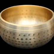 Brass Singing Bowl 145*70mm 1052g mallet 180mm in sunlight - Rocks and Things Store