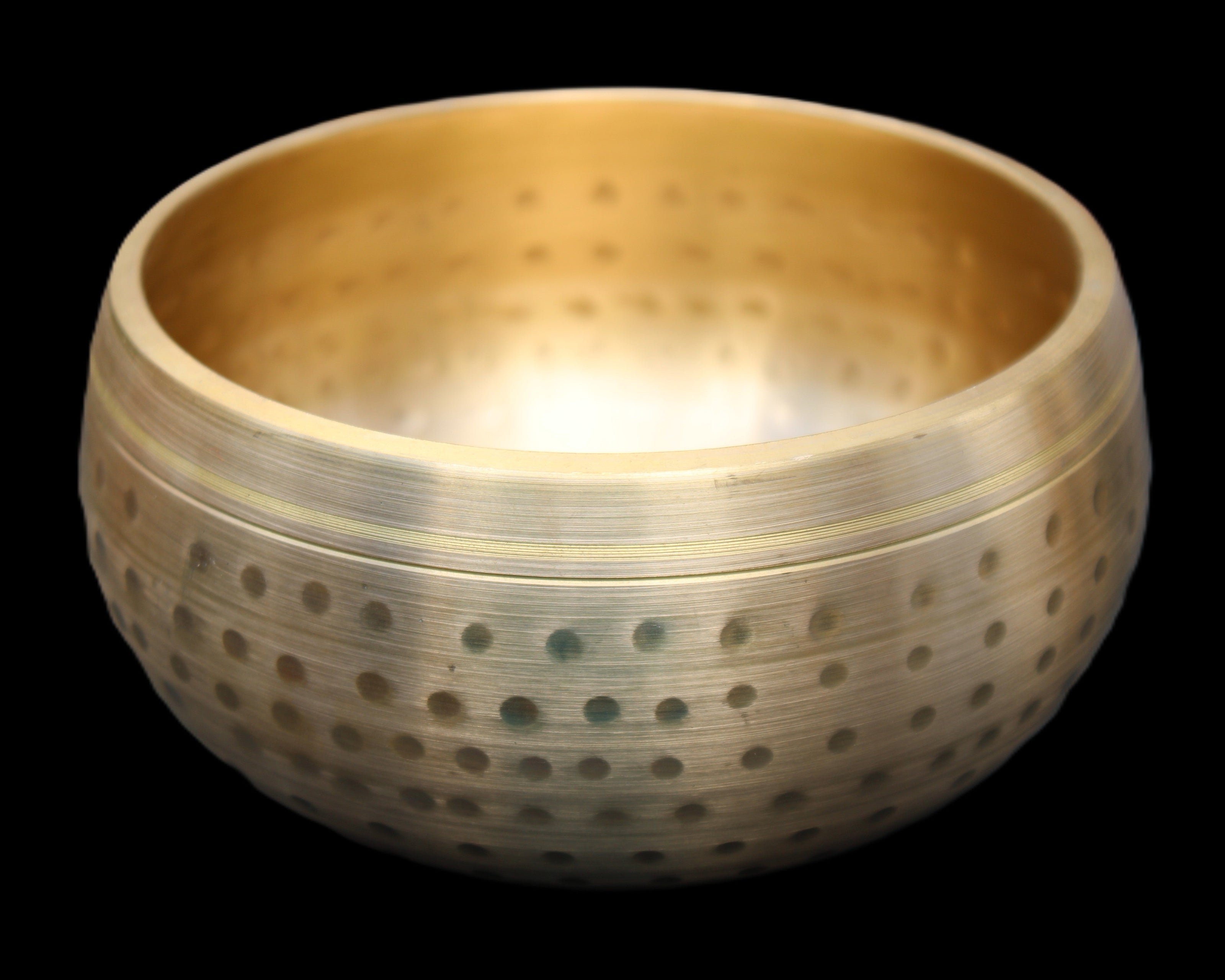 Brass Singing Bowl 145*70mm 1052g mallet 180mm in sunlight - Rocks and Things Store