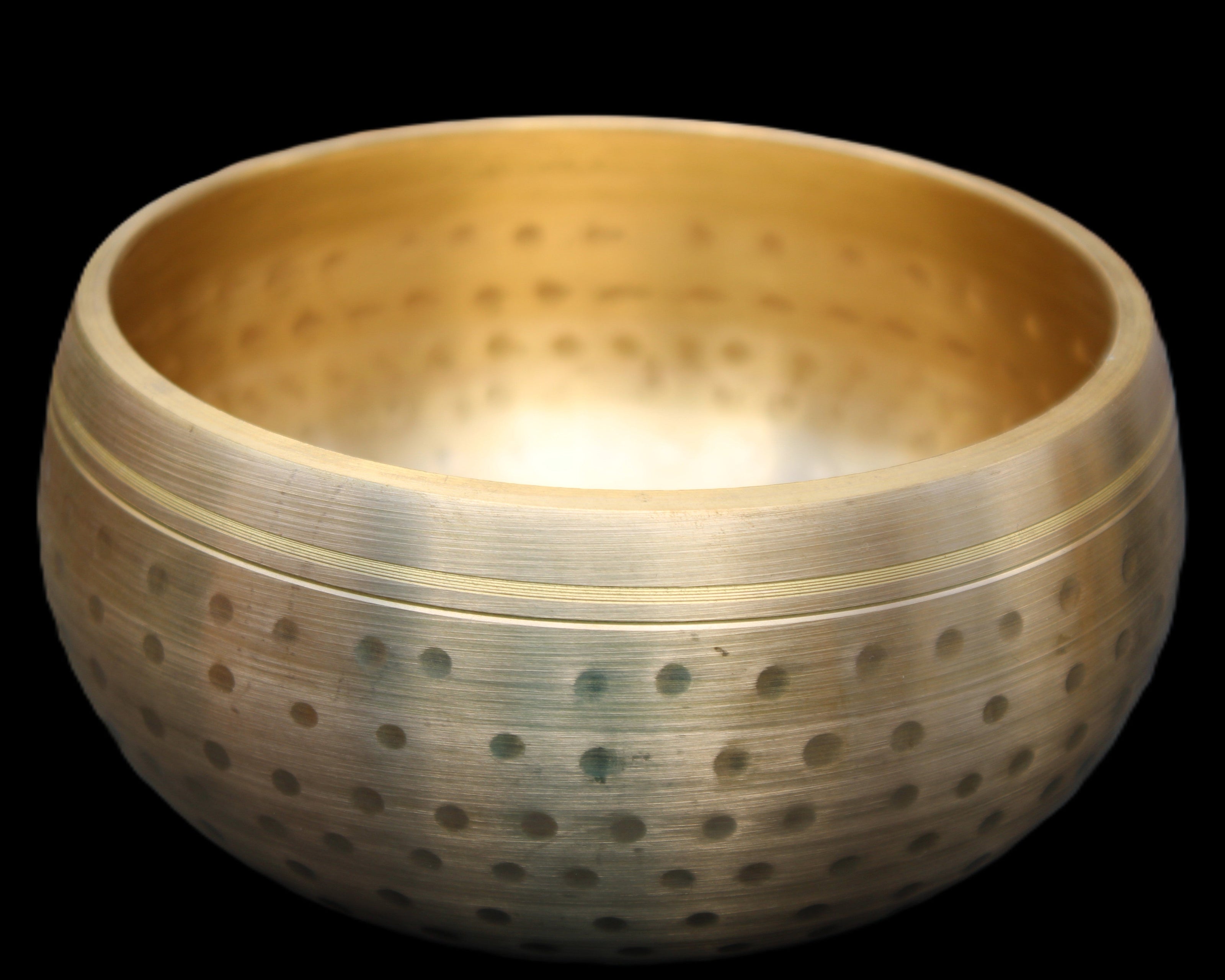 Brass Singing Bowl 145*70mm 1052g mallet 180mm in sunlight - Rocks and Things Store