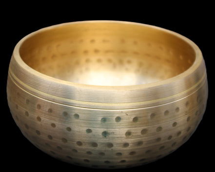 Brass Singing Bowl 145*70mm 1052g mallet 180mm in sunlight - Rocks and Things Store