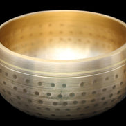 Brass Singing Bowl 145*70mm 1052g mallet 180mm in sunlight - Rocks and Things Store